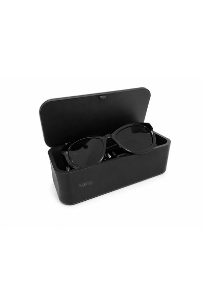 Yapı3D Black Glasses Box with Cover Hard Plastic Eyeglasses Carry Box for Gla...