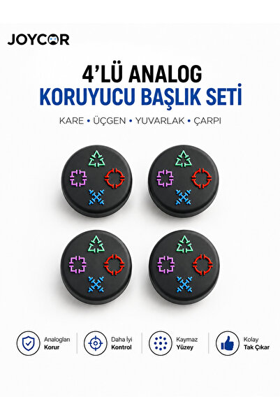 JOYCOR 4’lü Desenli Silikon Analog Başlığı Koruyucu Yumuşak Dokulu PS5 PS4 PS...
