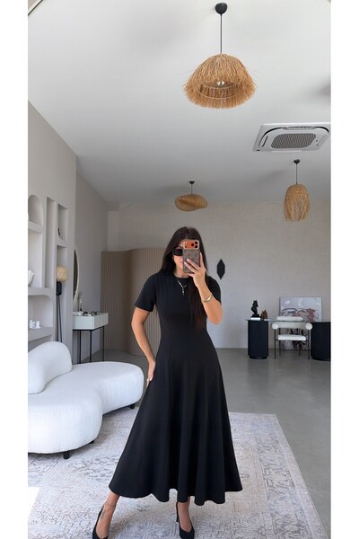 Buket Teke Black Parted Massi Model Dress