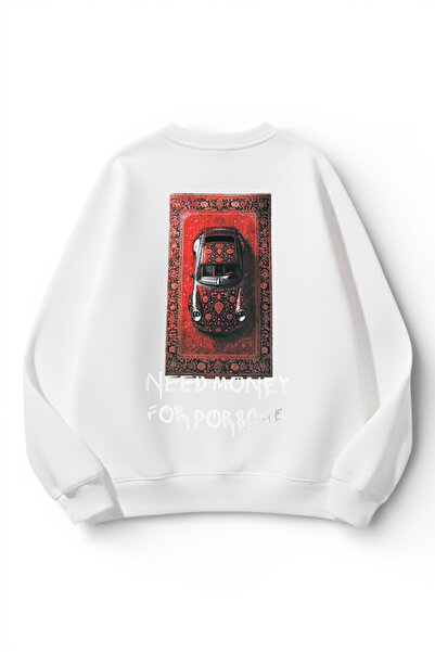 uyguntarz Unisex Soft Textured Need Money Printed Design Oversize 3 Thread Cr...
