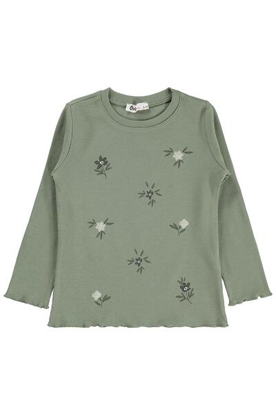 Civil Girls Çiçek Baskılı 2-5 Yaş Sweatshirt - Haki