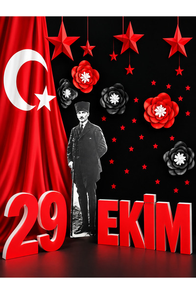 PROMISEBACKDROP2 250x200 cm Ek Dikişli, 29 Ekim Cumhuriyet Bayramı, Okul Etki...