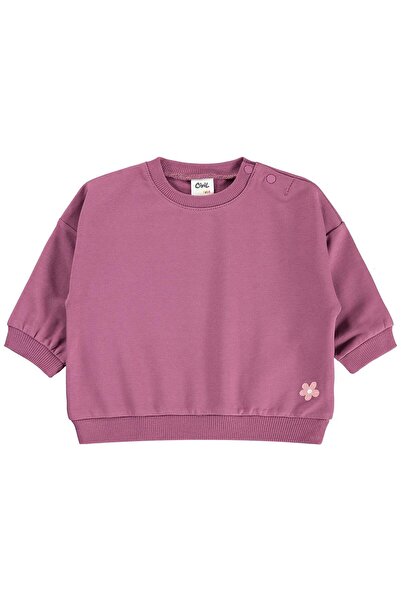 Civil Baby Floral Embroidered Basic Sweatshirt for 6-18 Months - Lilac