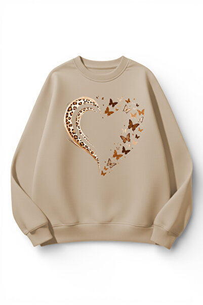 uyguntarz Unisex Soft Textured Leopard and Butterfly Heart Printed Design Ove...