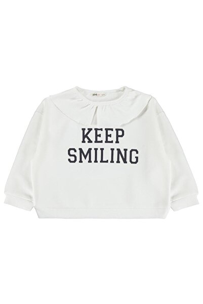 Civil Girls Camisole Collared Sweatshirt for 6-9 Years Old - Ecru