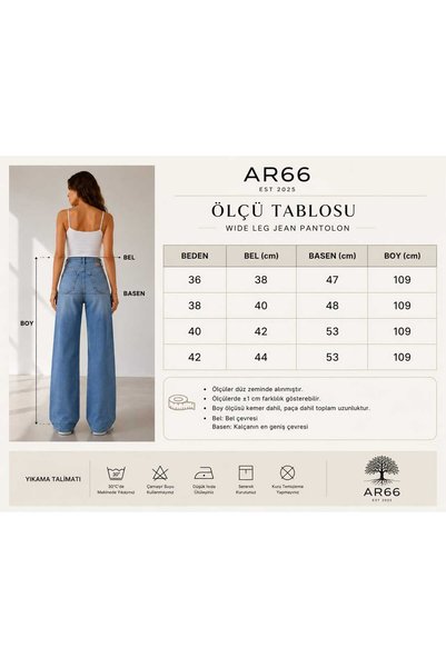 Generic Brand Ar66 Women's High Waist Wide Leg Loose-Fit Jeans