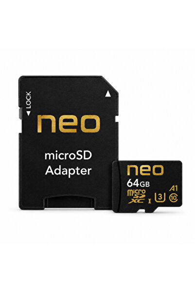 NEO TEKNOLOJİ 64 GB Hafıza Kartı Micro SD Kart ve Adaptörü 100 Mb/s