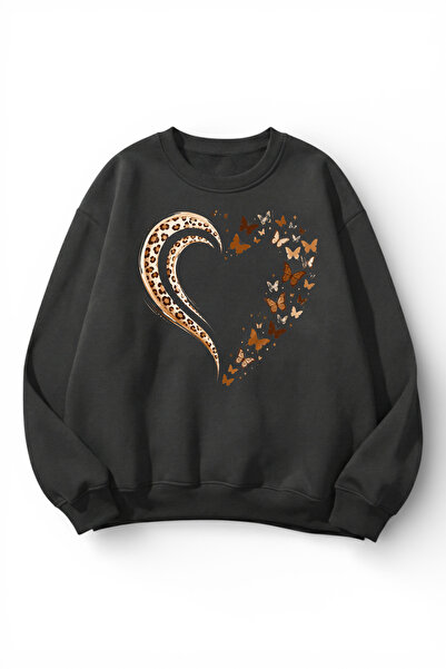 uyguntarz Unisex Soft Textured Leopard and Butterfly Heart Printed Design Ove...