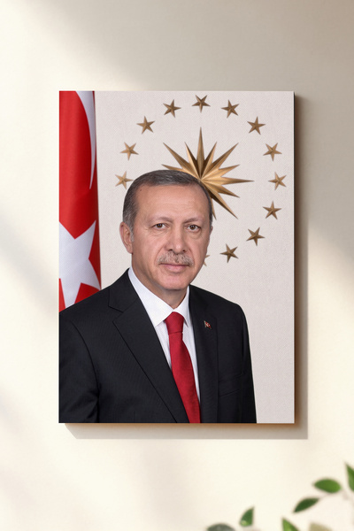 Dekopix Cumhurbaşkanı Recep Tayyip Erdoğan Kanvas Tablo - RTE Ofis Tablo Duva...