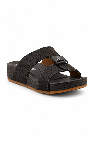 Footprint Men’s Comfort Wedge Slide Sandals – Textured Double-Strap Slip-On S...