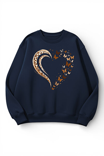 uyguntarz Unisex Soft Textured Leopard and Butterfly Heart Printed Design Ove...