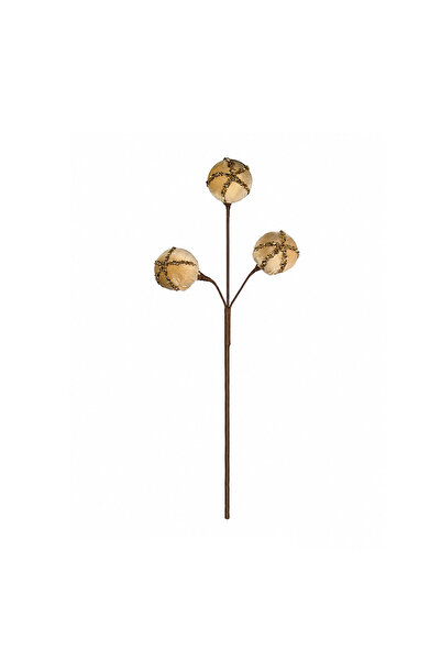 Dekorsende Christmas Ornament Velvet Branch 3-Piece Ball Cream 70 cm