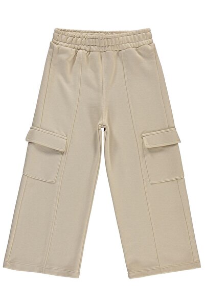 Civil Girls Cargo Pocketed Sweatpants for 10-13 Years Old - Beige