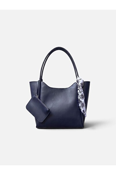 CELESTIAL COLLECTION Carla Large Size Bag with Scarf and Mini Wallet (Navy Blue)
