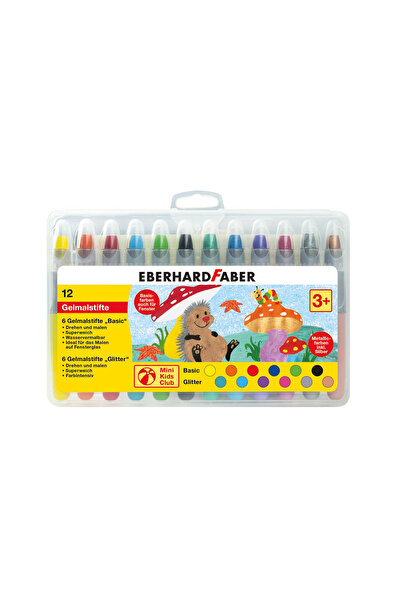 Eberhard Faber Gel Crayon Sulandırılabilir Jel Mum Boya 12 Renk Basic & Metal...