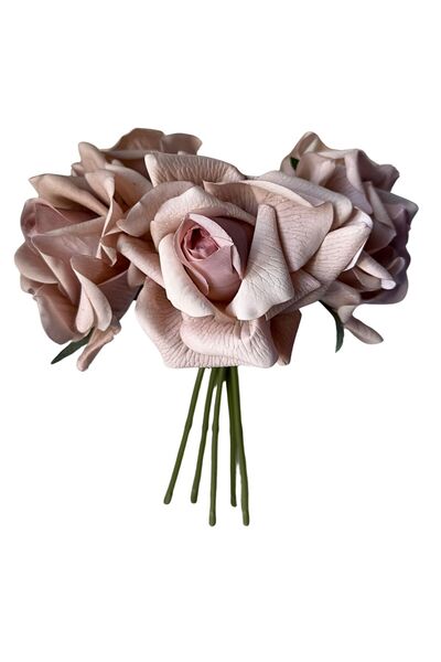 NilCan Flora Islak Gül Demeti 5’li, Kalın ve Tok Yapraklı (25cm)