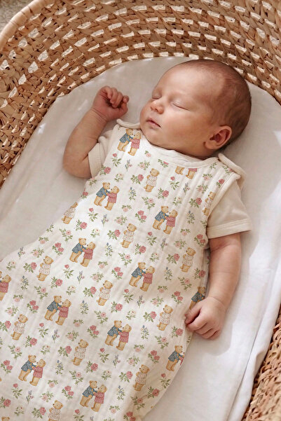 Tuğba Kuğu 4 Layer Muslin 1.2 Tog Baby Sleeping Bag (0-18 Months) - Little Bear