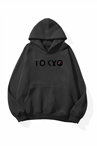 uyguntarz Unisex Soft Textured Tokyo Printed Design Oversize 3 Thread Hoodie ...