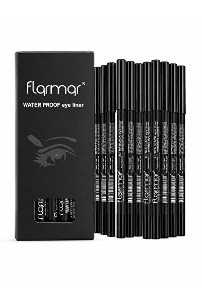 mazhar Ultra Black Suya Dayanıklı Siyah Göz Kalemi – 12’li Set