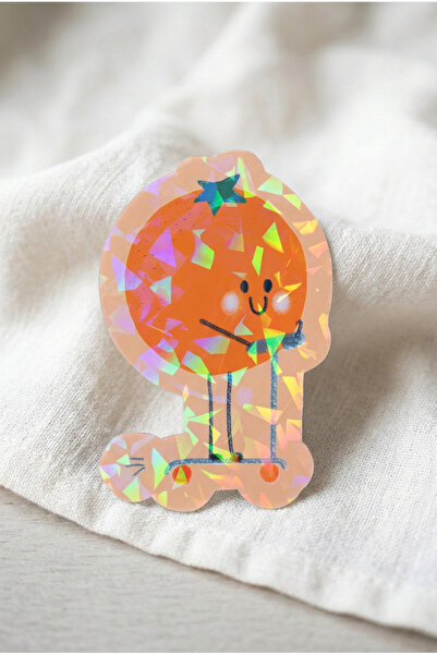 Plumie Scooter Orange Hologramlı Laminasyonlu Sevimli Portakal Sticker – Lapt...