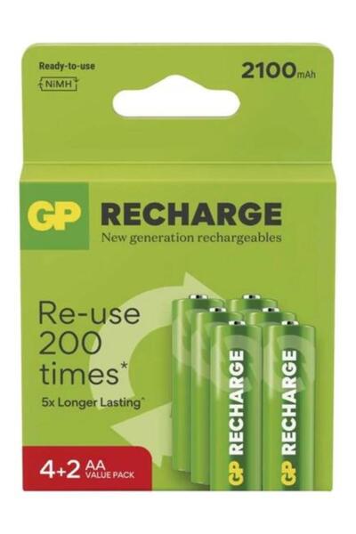 GP Baterie reîncărcabilă AA 2100mAh 6 bucăți Verde