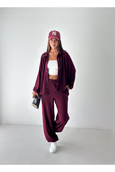 MİSPİER Modal Fabric Oversize Set with Snap Fasteners and Elasticized Legs