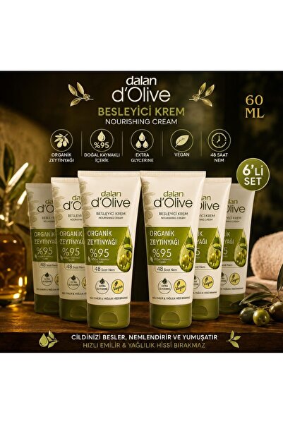 Dalan D’Olive Organic Olive Oil Nourishing Cream, 95% Natural Source Ingredie...