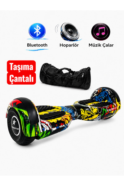 RYDER STAR Elektrikli Kaykay Hoverboard 6.5 Inch Bluetooth Hoparlörlü Akıllı ...