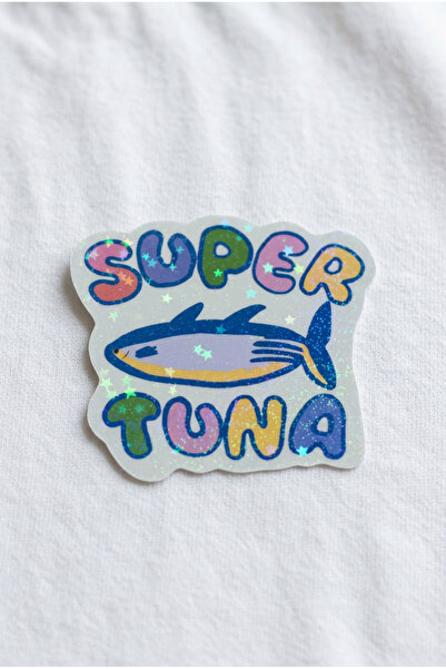 Plumie Super Tuna Hologramlı Laminasyonlu Renkli Balık Sticker – Laptop, Deft...