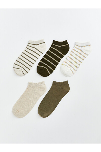 LC Waikiki Esvab • Modern & Distinctive Striped Women's Booties Socks, Pack of 5
