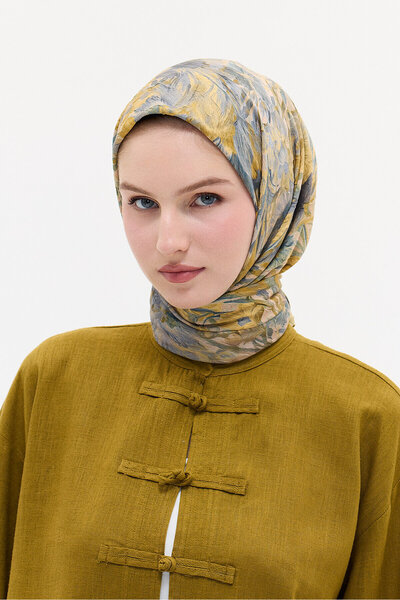 cs camellia scarf Шал Парадайз Краш - Жълто-сив