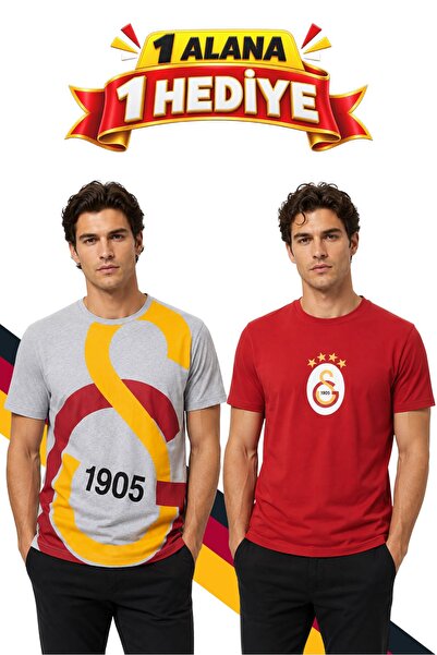 Galatasaray Original Licensed Gray T-Shirt, Red T-Shirt with Gift