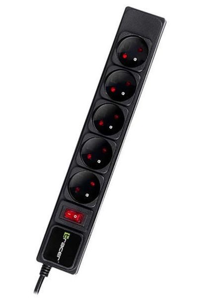 Tracer PowerGear prelungitor 5.0 m (5 prize) Negru