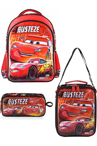CARS Lightning Mcqueen 3-Piece Primary School Bag Rusteze Bag Set