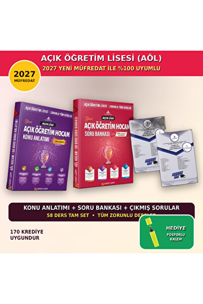 hedef uzem AÖL 2027 YENİ MÜFREDAT-AÇIK LİSE ZORUNLU TÜM DERSLER KONU+SORU+ÇIK...