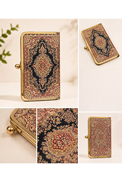 İkonio Otantik Kilim Desen Büyük Boy Clutch Çanta