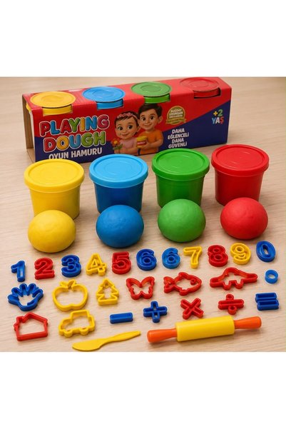 FIRE KING PANDA 26-piece plastic play dough mold set