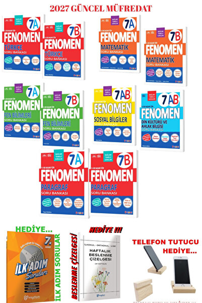 Fenomen Yayıncılık 2027 Güncel 7.Sınıf Fenomen A-B Serisi Tüm Dersler Fullete...