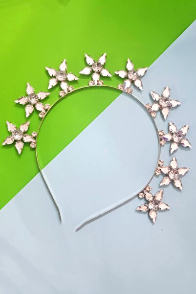 GOLDCENTER Crystal Stone Party Crown with Flower Motif