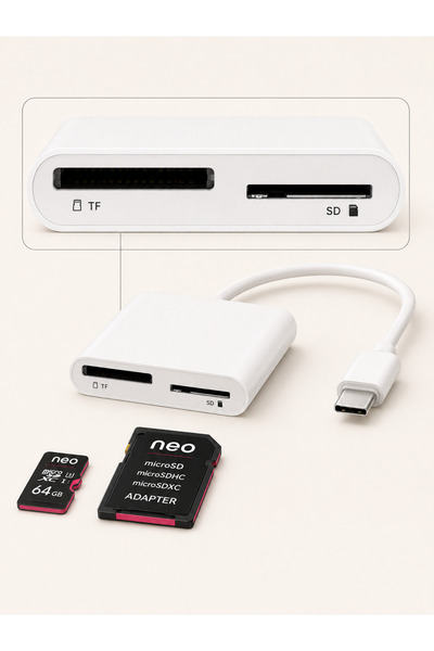 NEO TEKNOLOJİ Type C Usb 3.1 To Sd Card Reader Kart Okuyucu Dönüştürücü
