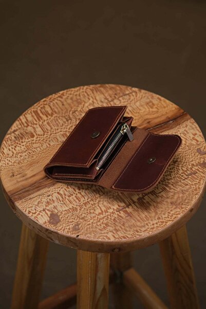 Semender Leather Goods Hakiki Deri Telefon Cepli Kadın Mini Portföy Cüzdan El...