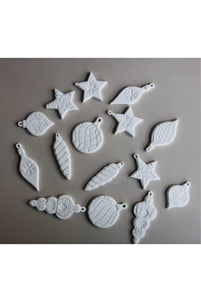 Karra Art Concrete Christmas Ornament Set – 16 Pieces of Decorative Pine Tree...