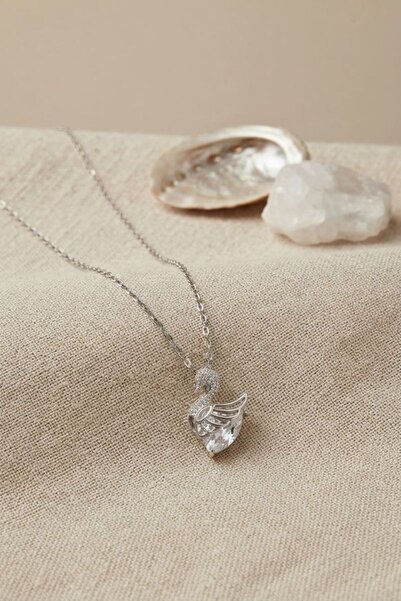 norsary 316L Steel Chain Silver Color Swan Model Women's Necklace