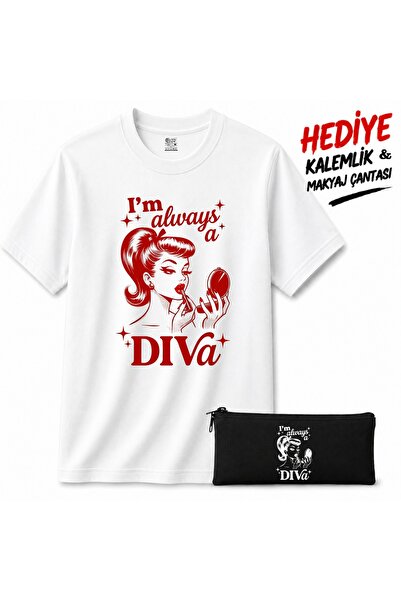 barsdepo Tricou imprimat IM ALWAYS A DIVA, Calitate PREMIUM Unisex Copii/Adul...
