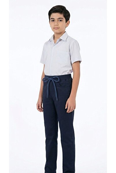 berkMICIRIK Dark Blue Children's Unisex Cotton Gabardine School Trousers with...