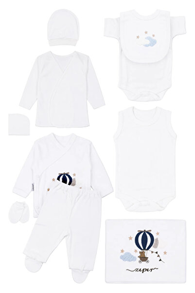 bebegen Baby Boy Natural 100% Cotton Ecru Laci Flying Balloon Embroidered 10 ...