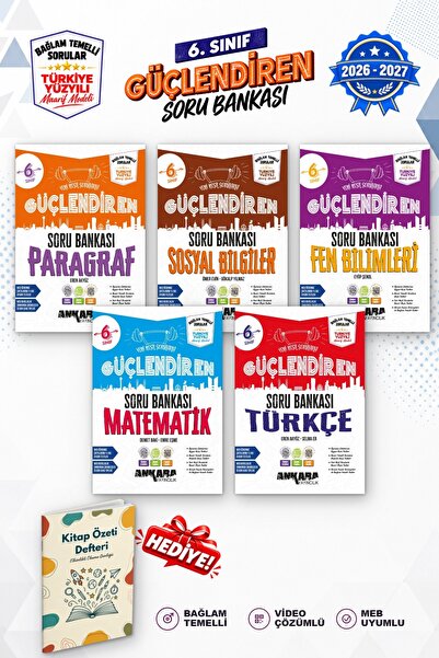 Ankara Yayıncılık 6.Sınıf Türkçe Matematik Fen Bil. Sosyal Bil. Paragraf Bağl...