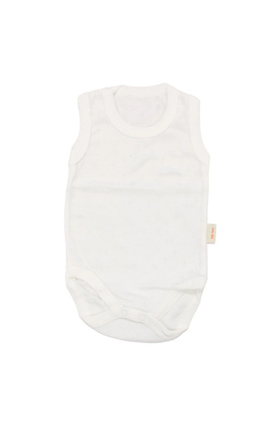 bebegen Unisex Ecru Jacquard Strappy Snap Fastener Bodysuit