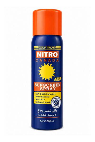 NITRO CANADA Sunscreen Spray UV 60 High Protection with Collagen & Moisturize...