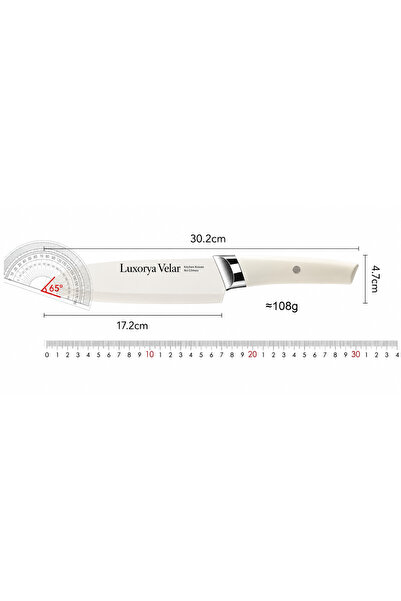LUXORY Luxorya Velar ™   Cuțite profesionale de bucătărie, set de 7 piese, cuțite ambidextre din oțel inoxidabil cu lame acoperite pentru tăiere fină.